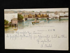 AK Stockholm Schweden 1897 gelaufen nach Berlin – Badeanstalt & Eisenbahnbrücke