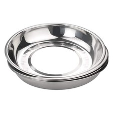 4-Pack Stainless Steel Metal Camping Plates, Kitchen Dinner Plates