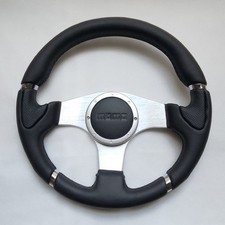 Momo Black Leather Street Sport Steering Wheel 350mm 13.5in Brlcr