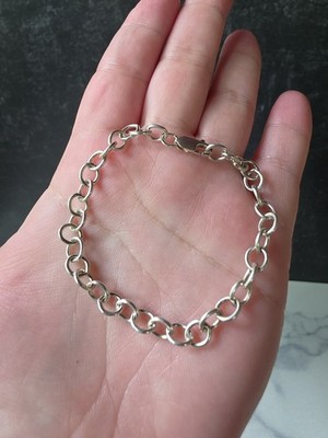 925 Sterling Silver Charm Bracelet Vintage No Charms