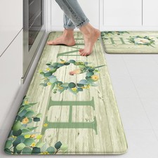 KIMODE Anti Fatigue Kitchen Mats 17.3" x 47" x 29"--0.47 inches, Green