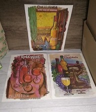 Affiches Amado Gonzalez LOT DE 3 + divers, vin vintage Californie 