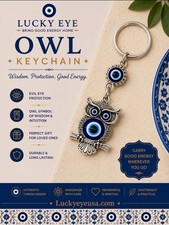 Evil Eye Owl Charm Key Chain 1344