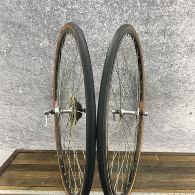 Vintage Araya 700C Road Bike Wheelset Bronze Sansin 36h 126mm
