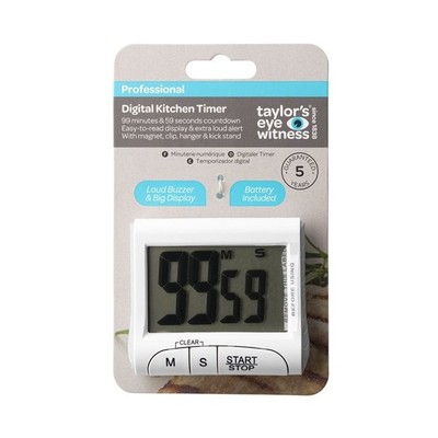 Taylors Eye Witness Summer & Big Display Digitaler Küchentimer Weiß SSD022 -NEU