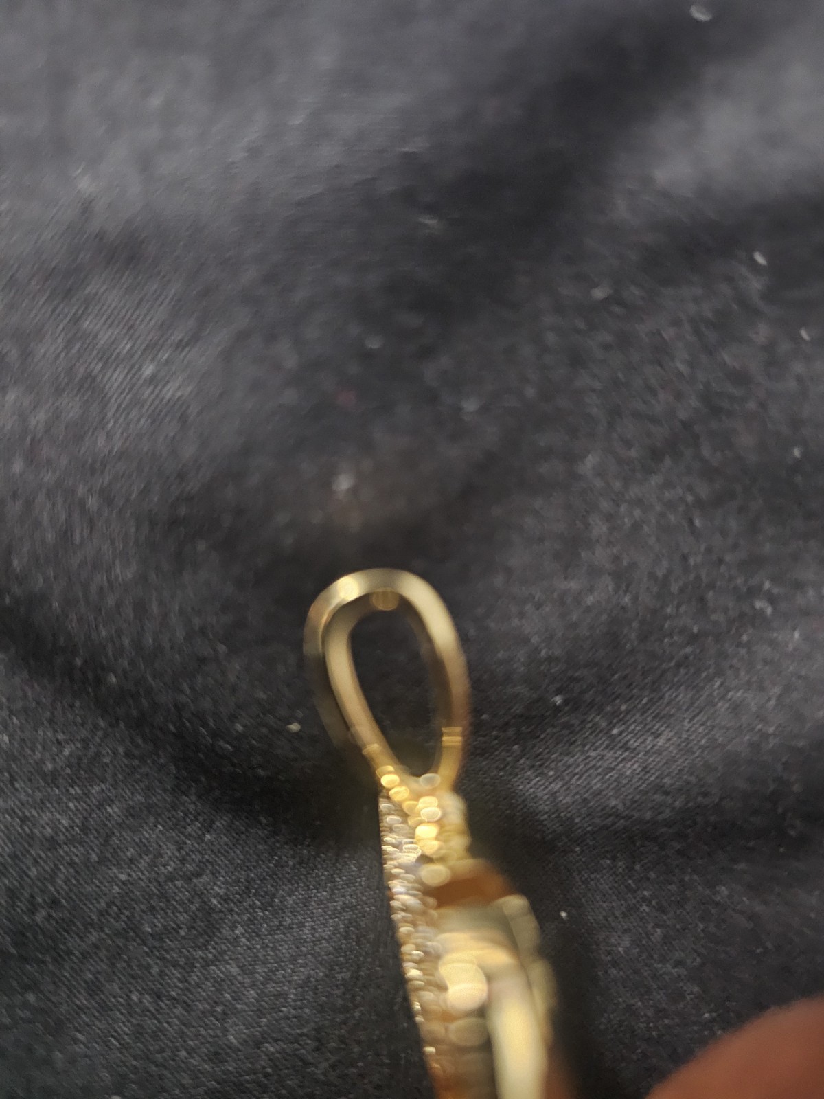 Gold Plated Heart PENDANT Charm with Dollar Sign Pavé Cubic Zirconia 2in image 6