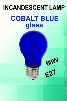 Kobaltblaue Glühlampe 60 W, E27   Spezielle Lampe für Minin-Reflektor