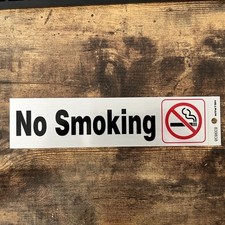 No Smoking Symbol SIGN Self Adhesive Sticker Aluminum 2" x 8" HILLMAN 839838