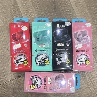iLuv Bubble Gum Air True Wireless Bluetooth Earbuds Water Resistant Rechargeable