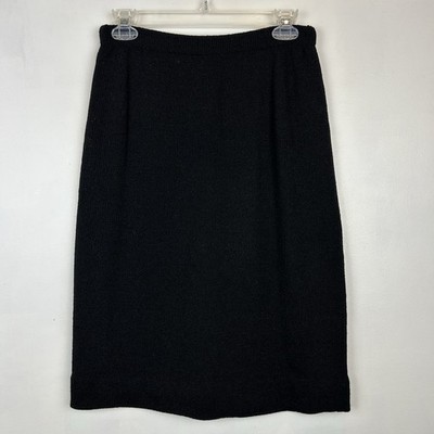 Santana Knit Skirt Womens 6 Basics Black Office Career Comfort  Read
