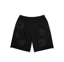 Denim Tears Mono Cotton Wreath Sweatshorts Black - Size M