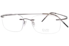 Pure Airlock Element 200 033 Titanium Eyeglasses Frame Gunmetal Rimless 54mm