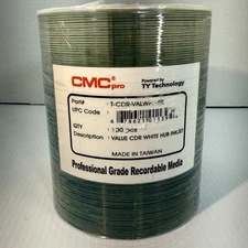 100 CMC Pro (TY Technology) 52X White Inkjet Printable Value CD-R Disc