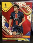 Joao Neves 2025 Topps Finest #135 UEFA Champions League Red Refractor SSP /5 PSG