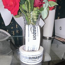 1 rolls Amazon BOPP Carton Sealing Tape, Pre-Printed Text White Packaging Tape