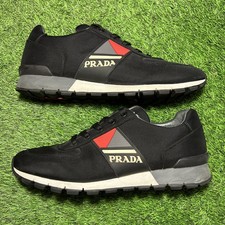 Size 11 - Prada Sport Nylon Trainers Sneakers Black Grey Red Blue