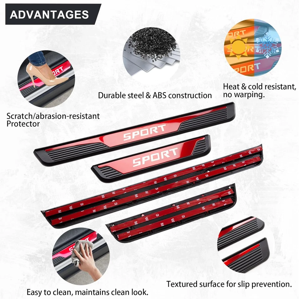 Protector de peldaños de panel de cubierta de umbral de puerta de auto deportivo de acero para Toyota 4Runner 4X Foto 2 de 4