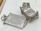 Vintage Sterling Charms GOING STEADY Movable DOUBLE BED HONEYMOON Novelty