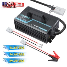 Smart Lithium LiFePO4 Battery Charger For Solar RV Marine Truck w/Anderson Plug