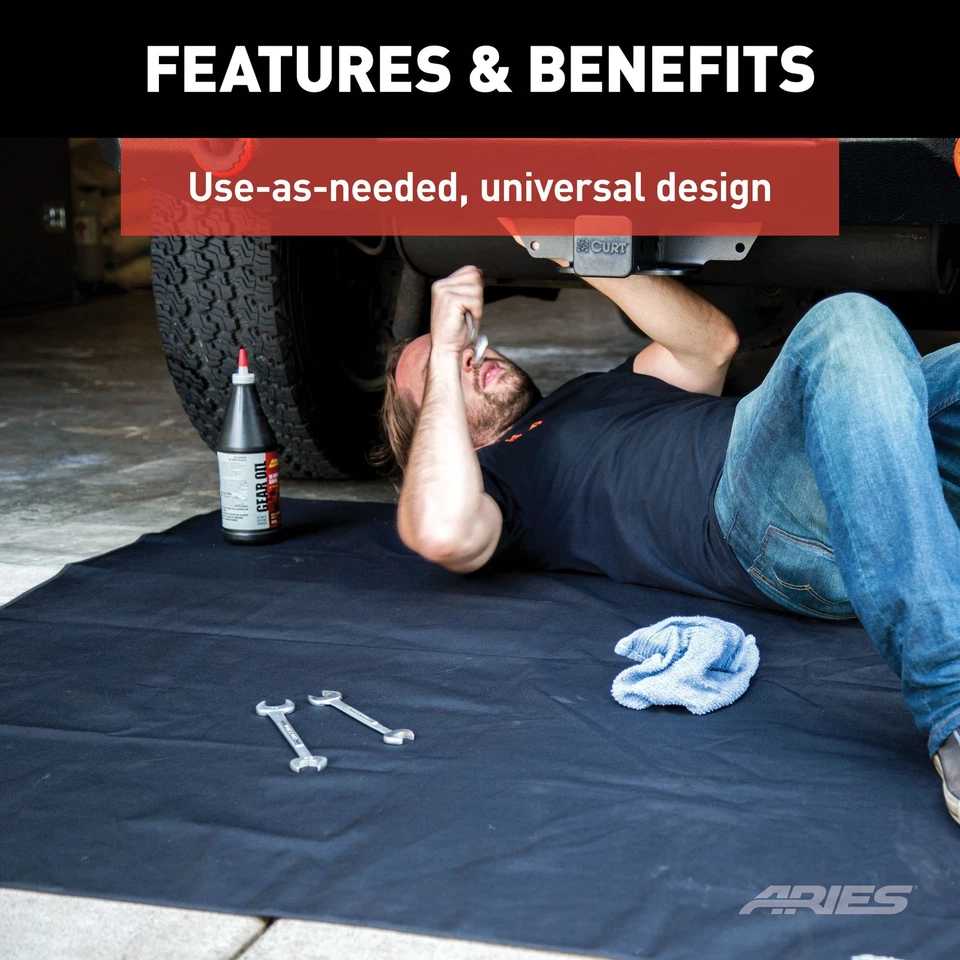 Aries 3149-09 Seat Defender 60" x 60" Waterproof Black Cargo Blanket Protector Foto 4 de 4