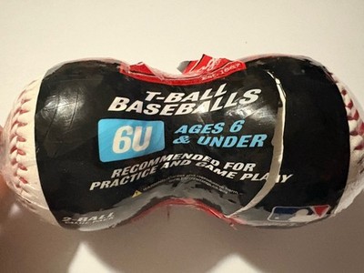 Rawlings T Ball Baseballs 2 Pack 6U Soft Core 5oz 9'' Practice & Game Balls NEW