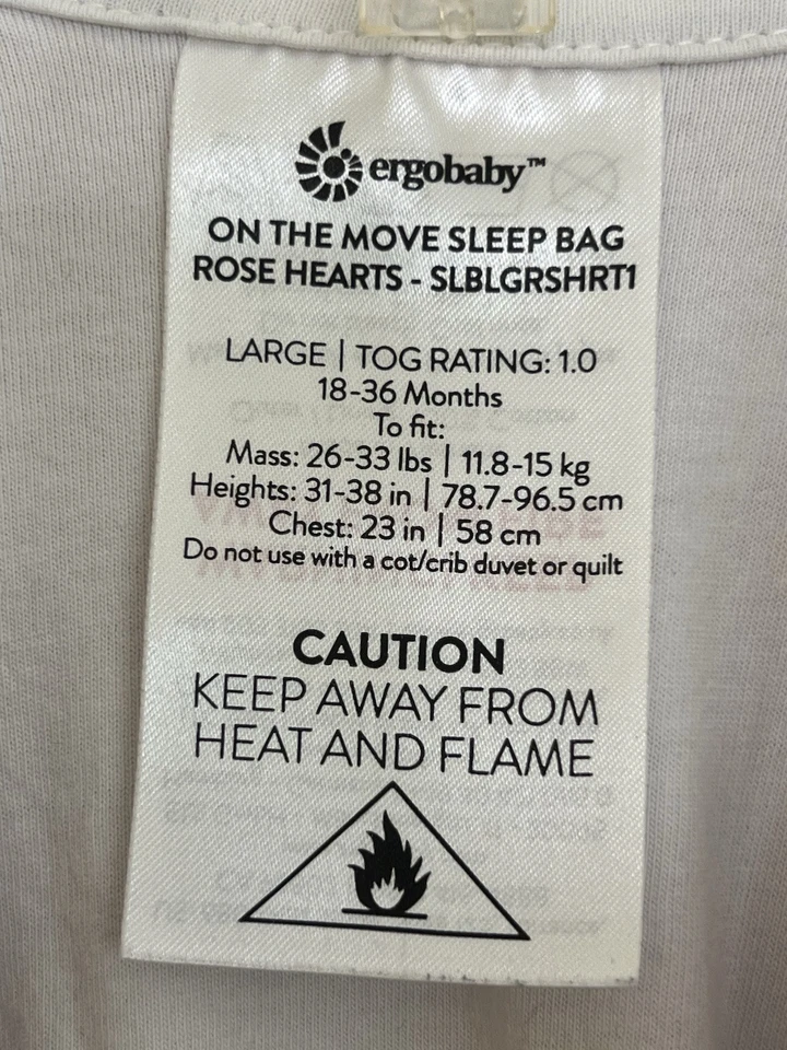 Ergobaby On the Move Saco de Dormir Corazones Rosa Talla Grande 18-36 Meses Foto 3 de 4