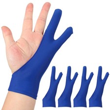 4pcs Artist Drawing Glove m Size Two Fingers Graphics Painting Glove Blue
