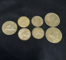 Lot of 7 80% silver canadian coins