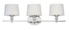 MAXIM 12763WTPN RONDO 3 LIGHT BATH VANITY POLISHED NICKEL WHITE SHADE CRYSTAL