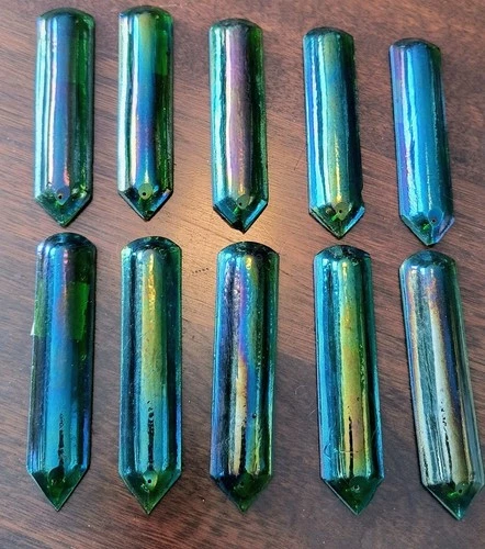10 Antique 1910 Tiffany Studios Favrile or Steuben Iridescent 4" Prisms NOS #2