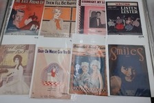 Vintage 1920s-1930s Sheet Music Lot 8 Colorful Covers Songs