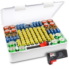 140 Slot Multi Battery Storage Box, Battery Storage Case, Battery Holder with...