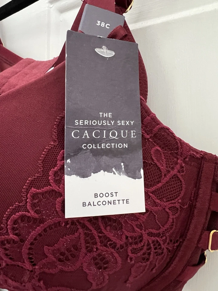 Nuevo con etiquetas Conjunto Cacique Intimates Púrpura Oscuro Boost Sujetador Balconette y Tanga 14/16 UW Foto 3 de 4