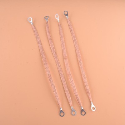 4pcs Universal 11.4'' Copper Braided Ground Strap Cable For Car Truck