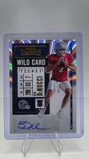 2020 Panini Contenders Wild Card Ticket Ben DiNucci #217 Rookie Auto RC. rookie card picture