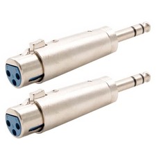 2 Pcs XLR 3-Pin Female to 6.35mm 1/4" Stereo Male Mic Microphone Audio Adapter