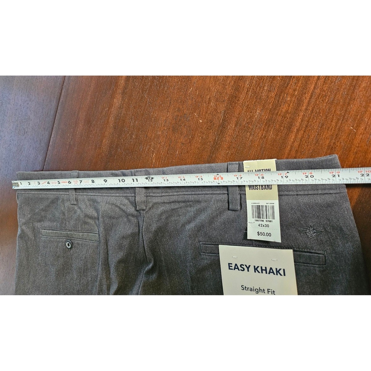 ハッピー Dockers Easy Khaki Pants Mens 42x30 Grey Straight Fit Stretch No