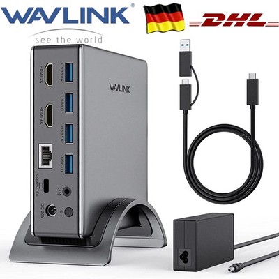 WAVLINK USB-C Dockingstation Dual 4K 65W PD 2xHDMI 2xDP Gigabit LAN 6xUSB 3.0