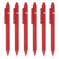 6Pcs Retractable Gel Pens, 0.5mm Black Ink Fine Point Pen, Red