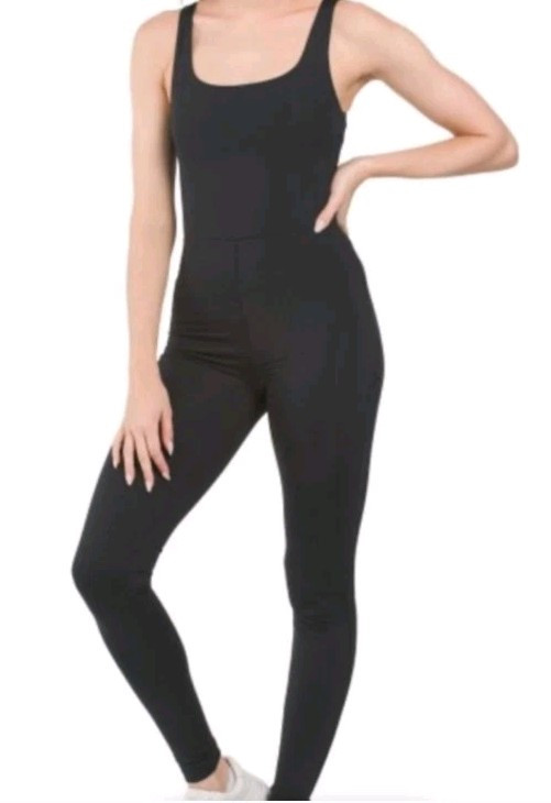 House of Harlow 1960 All Day Contour Sleeveless Black Jumpsuit Catsuit Size S