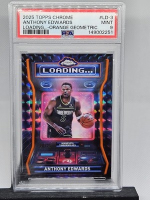 2025-26 Topps Chrome Anthony Edwards Loading Geometric Orange Refractor #/25 PSA