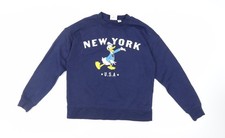 Womens UK XS Regular Disney Blue Pullover Sweatshirt