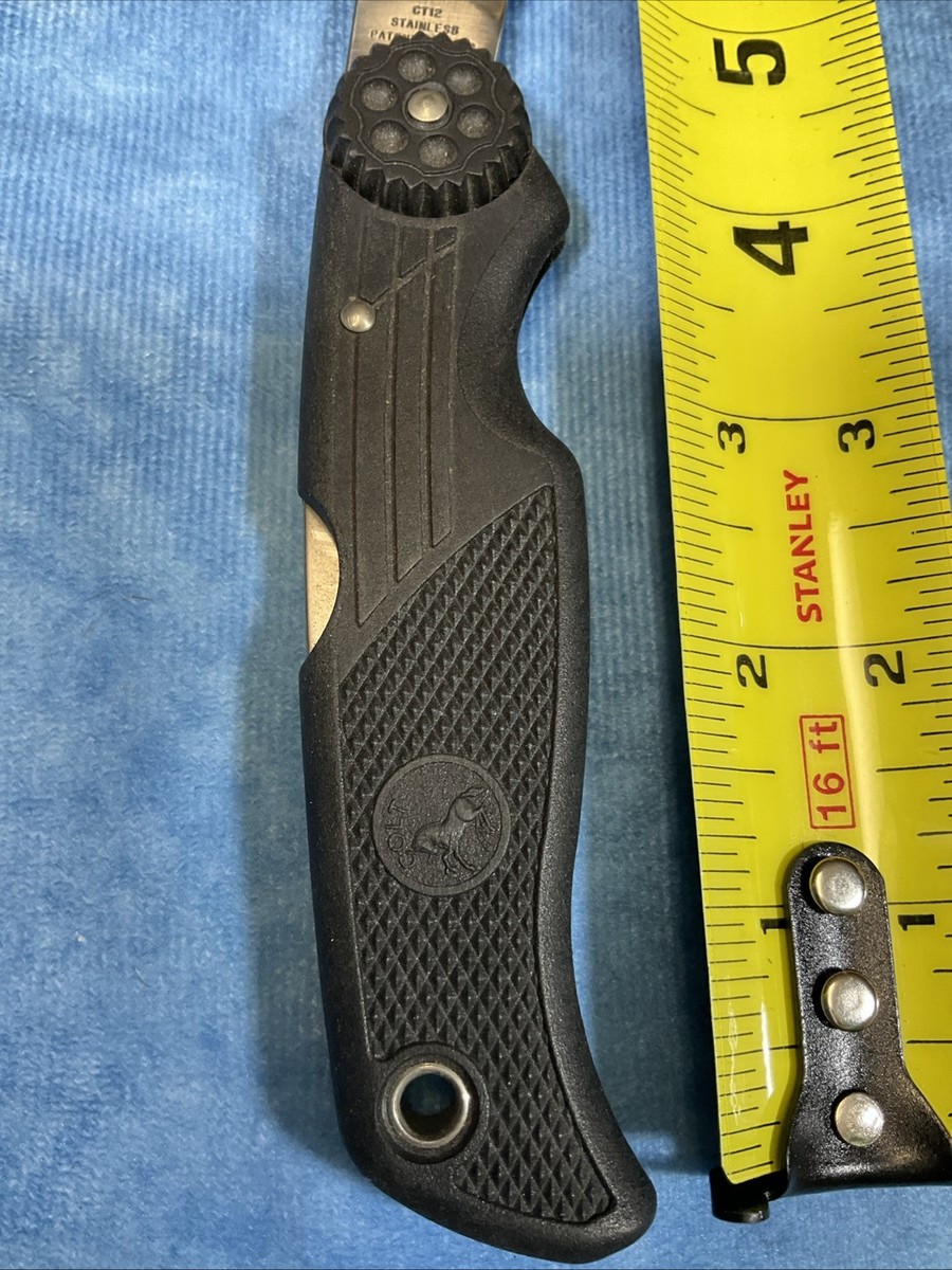 Rare Colt Knife Folding Lockback Black Handle Knife CT 12 Usa | eBay