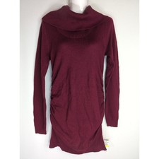 Planet Gold Womens Turtleneck Sweater Dress Burgundy Medium NWT Cozy Fall Preppy