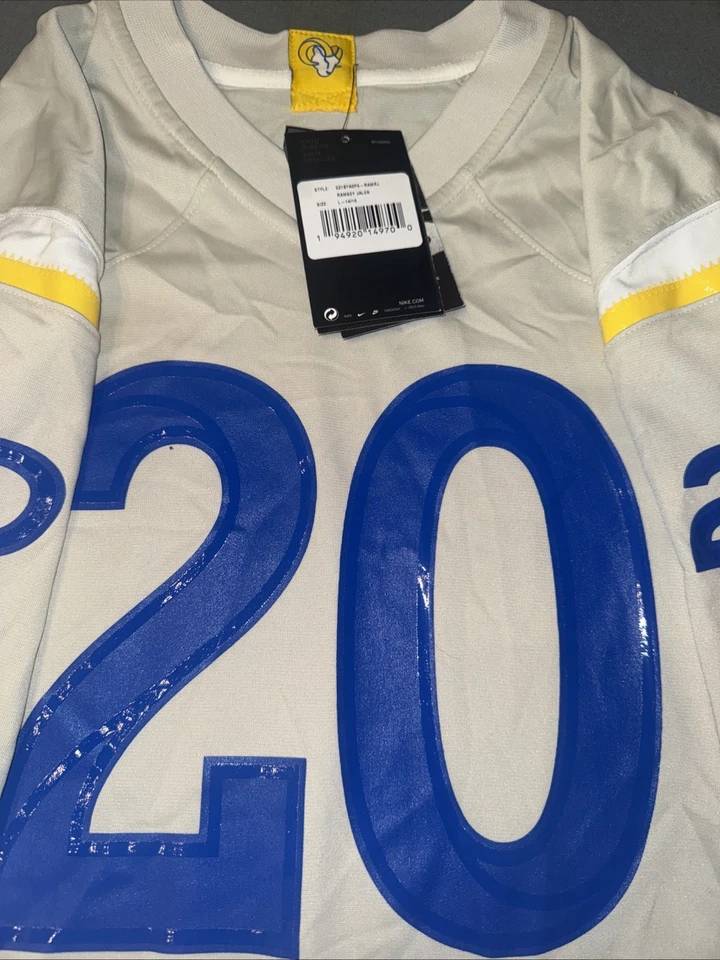 NFL Nike LA Rams #20 Jalen Ramsey Jersey NWT; Girls Sz L - Image 2 of 4