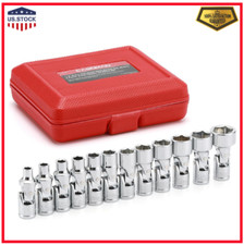 12pcs 14 Drive Universal Flex Socket Set Metric 5mm To 15mm 6-point Cr-v