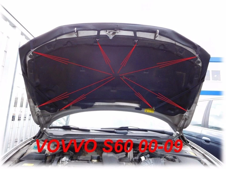 SUJETADOR CAPÓ COCHE ASPECTO CARBONO se adapta a Volvo S60 V70 XC70 2000 - 2009 MÁSCARA FRONTAL NARIZ Foto 3 de 4