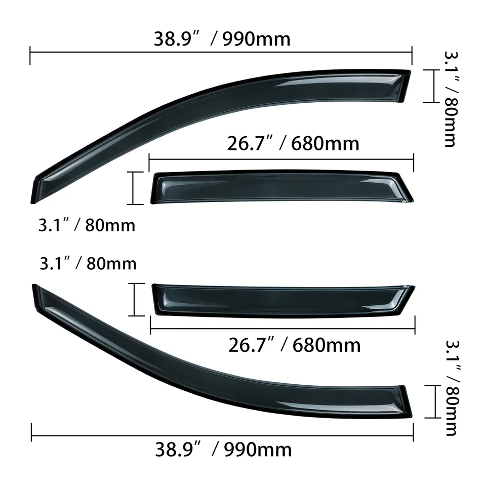 Window Visor Deflector Rain Guard 4pcs for 2003-2008 Pontiac Vibe/Toyota Matrix Foto 3 de 4