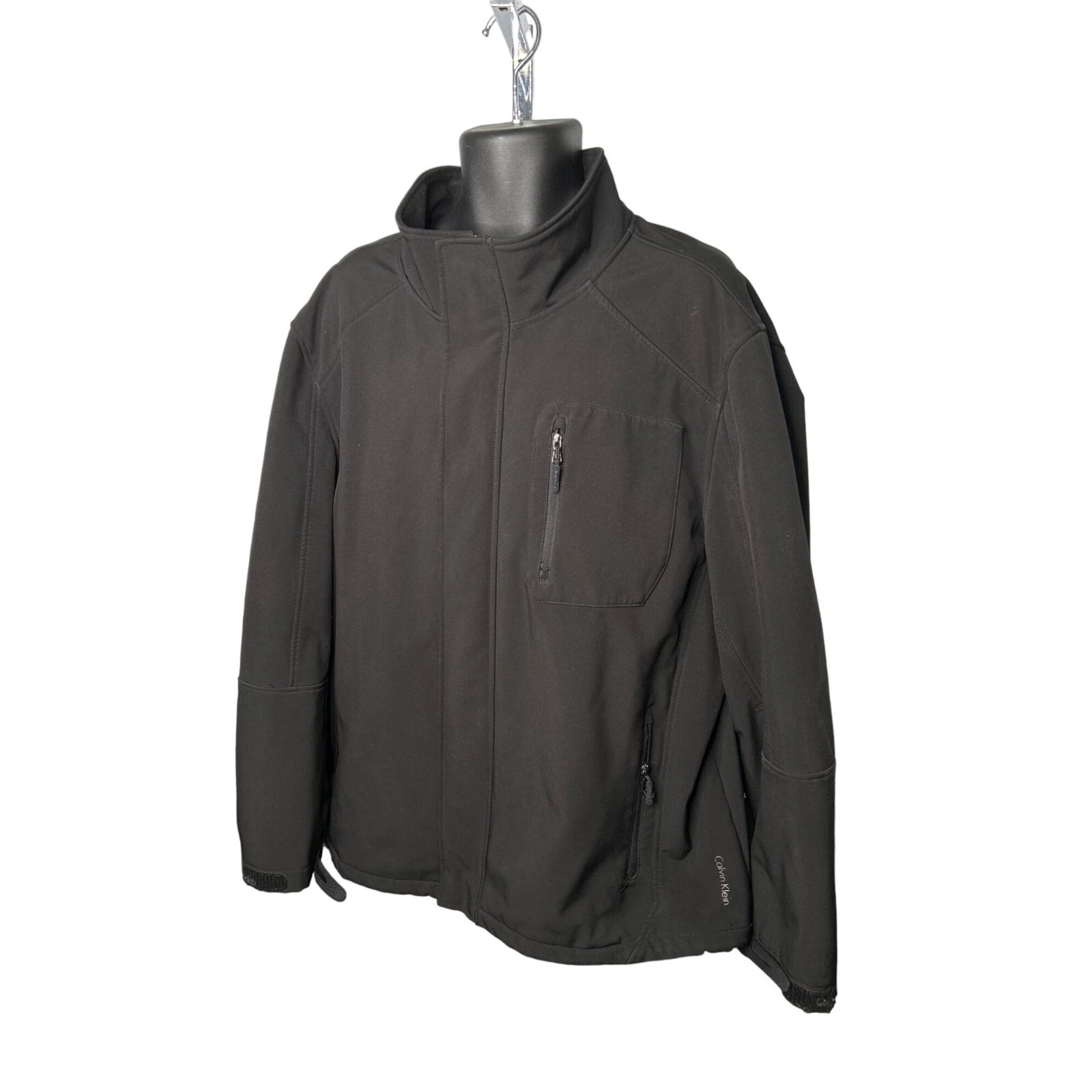 Calvin Klein Softshell Jacket Mens XXL Black Water Wind Resistant UK 2XL EU 58