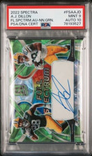2022 Spectra AJ DILLON Full Spectrum Auto Green On Card /35 PSA MINT 9 POP 1